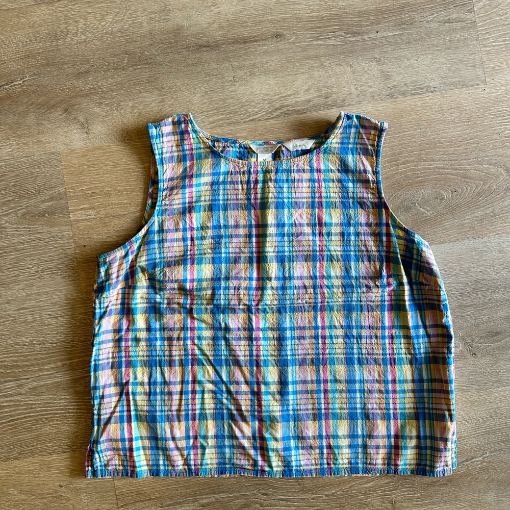 Christopher & Banks Multicolor Plaid Top